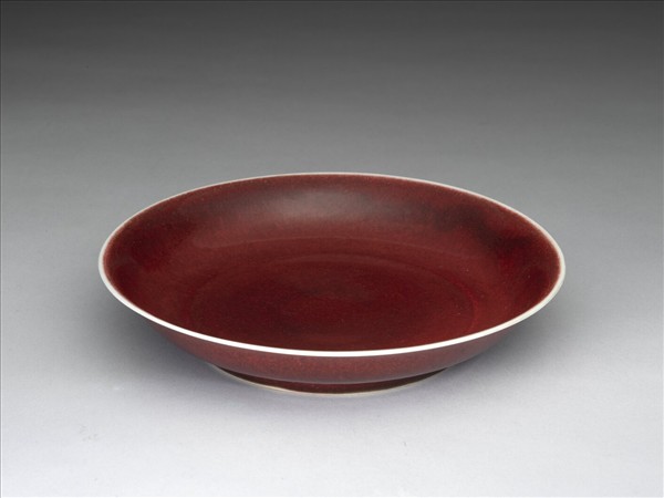 官窯 寶石紅盤