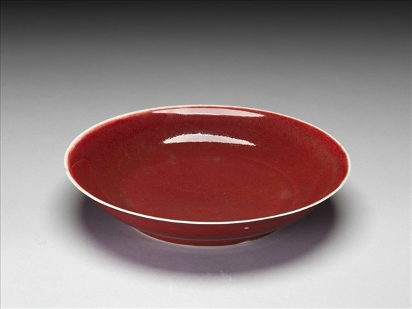 官窯 寶石紅盤