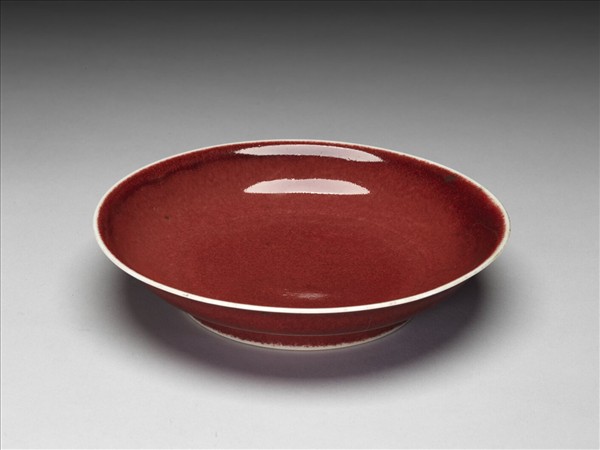 官窯 寶石紅盤