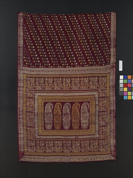 孟加拉地區 紅地織金紗麗