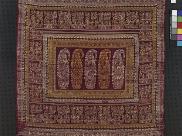 孟加拉地區 紅地織金紗麗