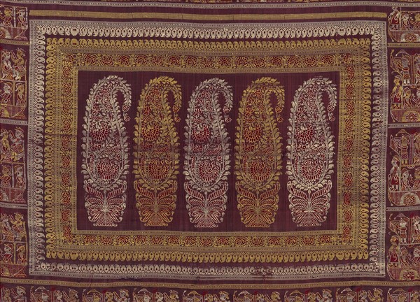 孟加拉地區 紅地織金紗麗