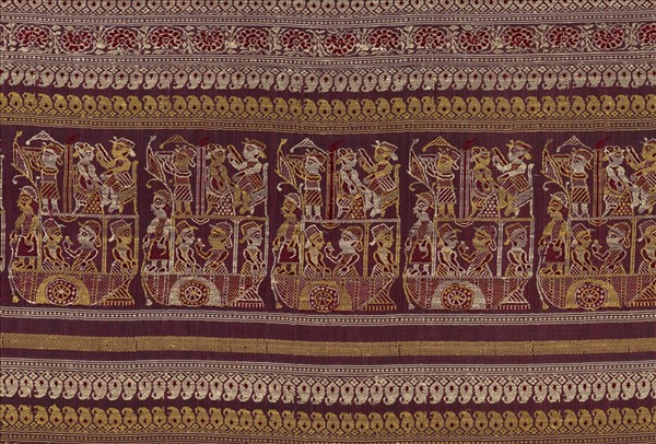 孟加拉地區 紅地織金紗麗