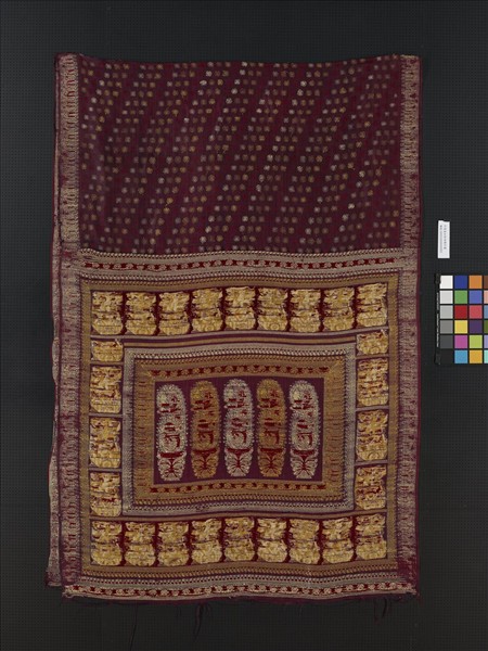 孟加拉地區 紅地織金紗麗