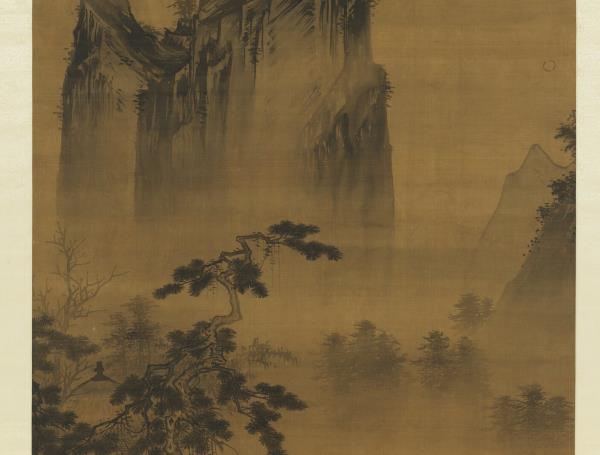 宋馬遠舉杯玩月　軸