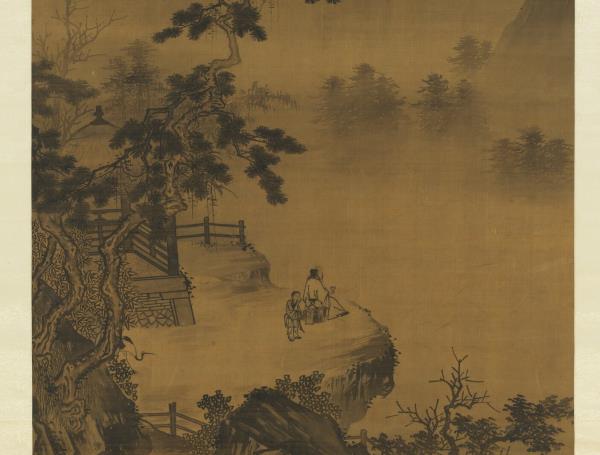 宋馬遠舉杯玩月　軸