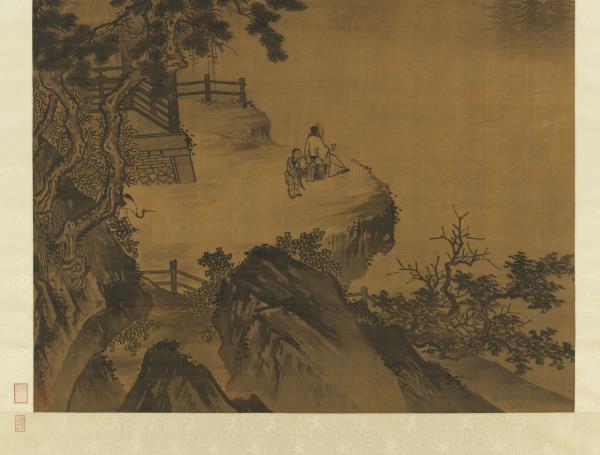 宋馬遠舉杯玩月　軸