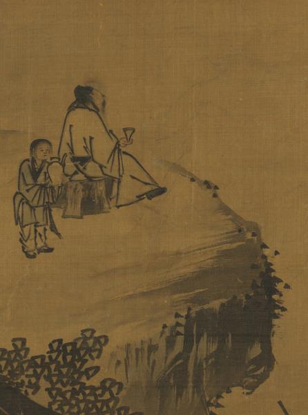 宋馬遠舉杯玩月　軸