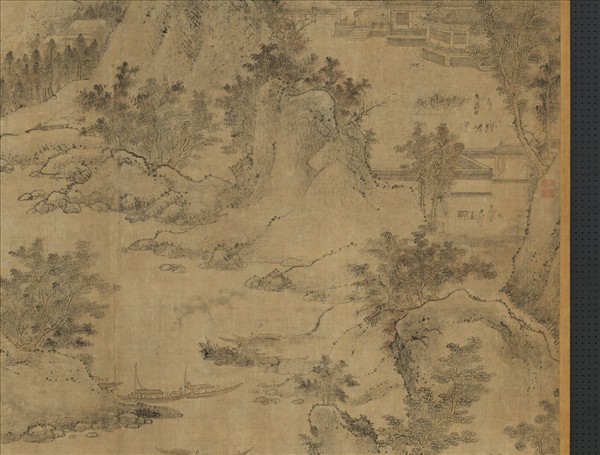 宋人布畫山水　軸