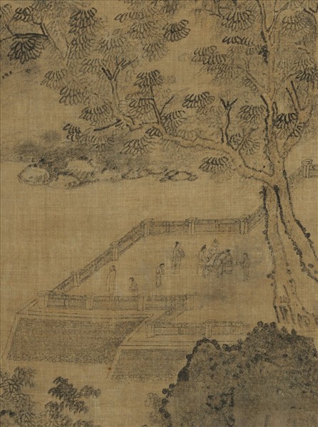 宋人布畫山水　軸