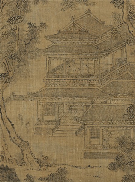 宋人布畫山水　軸