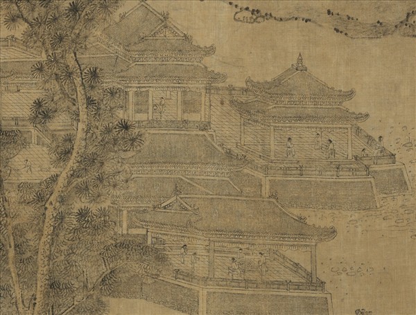 宋人布畫山水　軸