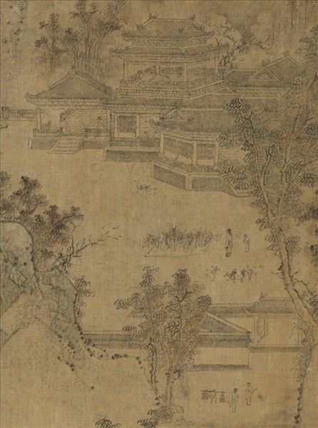 宋人布畫山水　軸