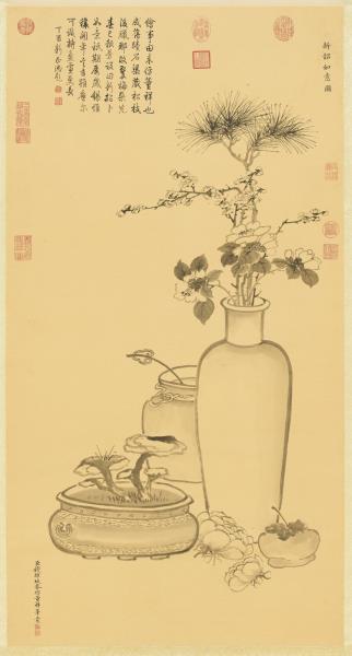 清錢維城新韶如意圖　軸