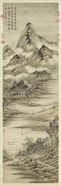 清高宗御題漁莊雨霽　軸