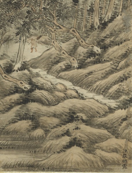 清高宗御題漁莊雨霽　軸