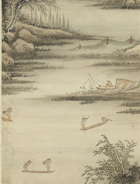 清高宗御題漁莊雨霽　軸