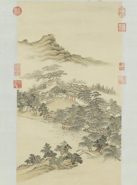 清董邦達曲院風荷御題　軸