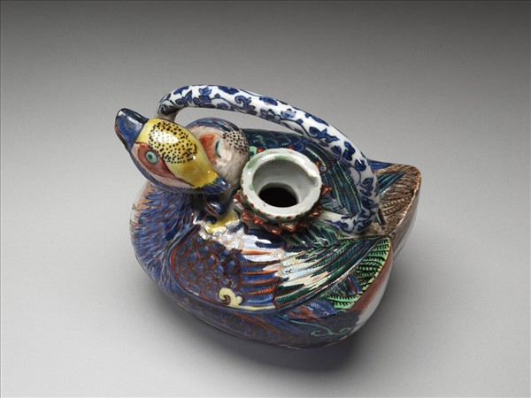 五彩鴛鴦提梁壺