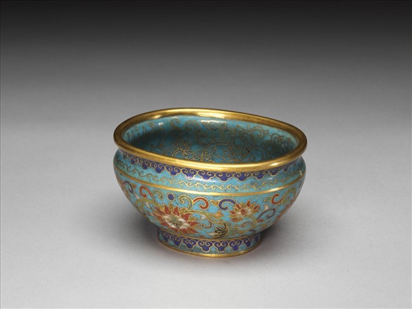 掐絲琺瑯腰圓洗