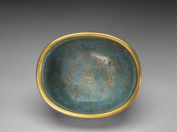 掐絲琺瑯腰圓洗