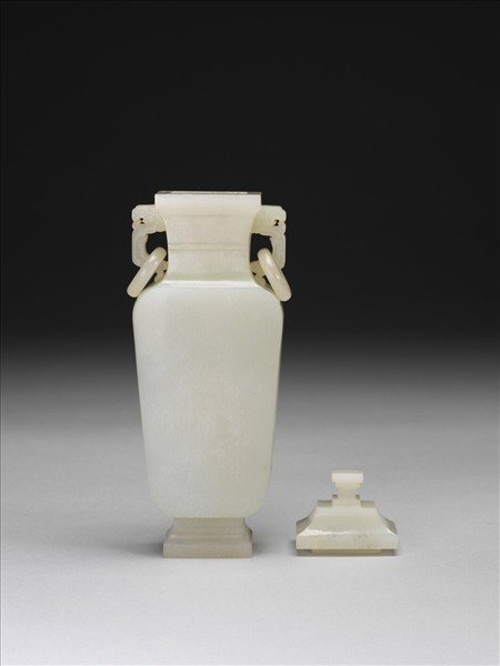 玉雙耳方瓶