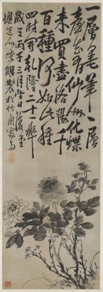 清李鱓牡丹　軸