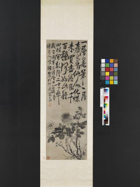 清李鱓牡丹　軸