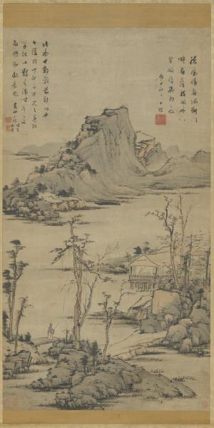 清查士標淺絳山水　軸