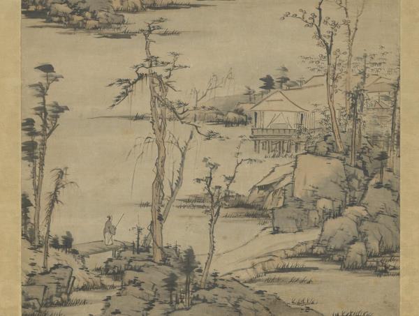 清查士標淺絳山水　軸