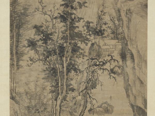 明王紱溪亭高話圖　軸