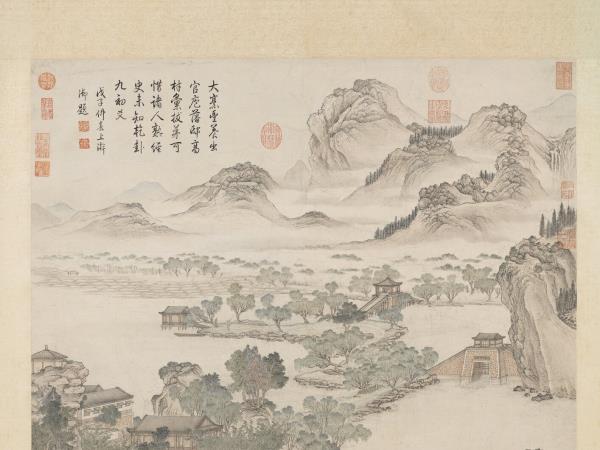 清張廷彥畫登瀛洲圖　軸