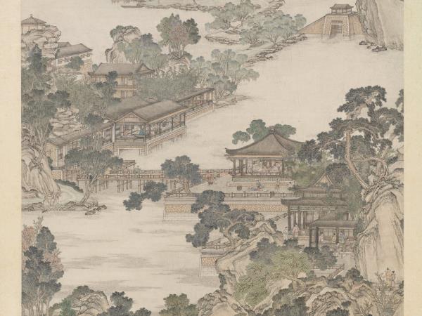 清張廷彥畫登瀛洲圖　軸