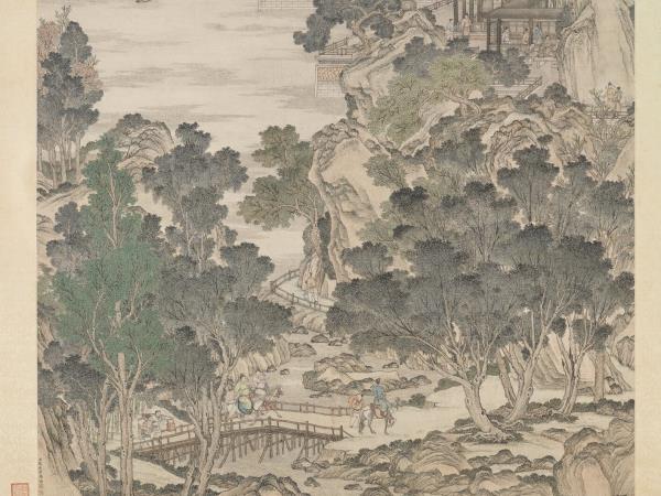 清張廷彥畫登瀛洲圖　軸