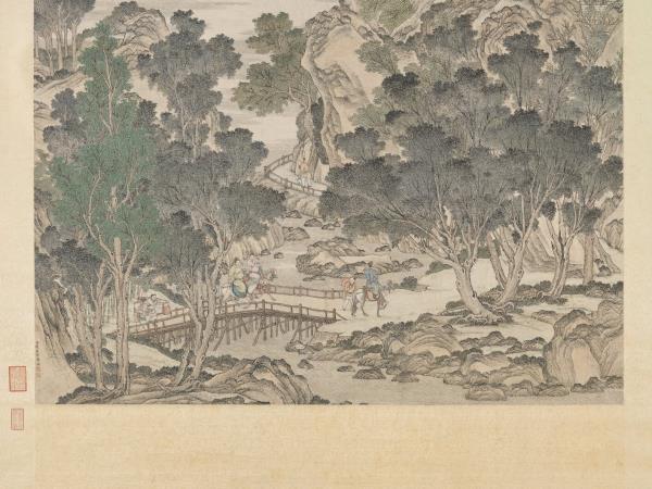 清張廷彥畫登瀛洲圖　軸