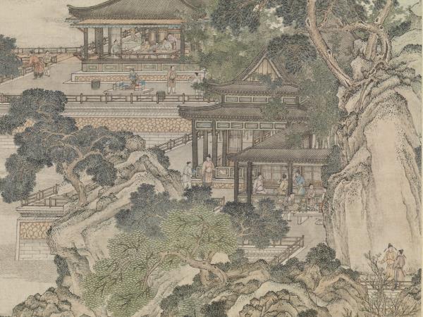 清張廷彥畫登瀛洲圖　軸