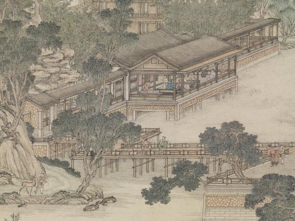 清張廷彥畫登瀛洲圖　軸