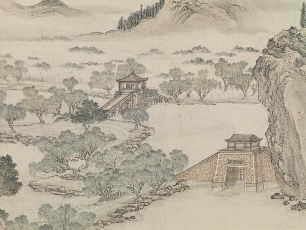 清張廷彥畫登瀛洲圖　軸