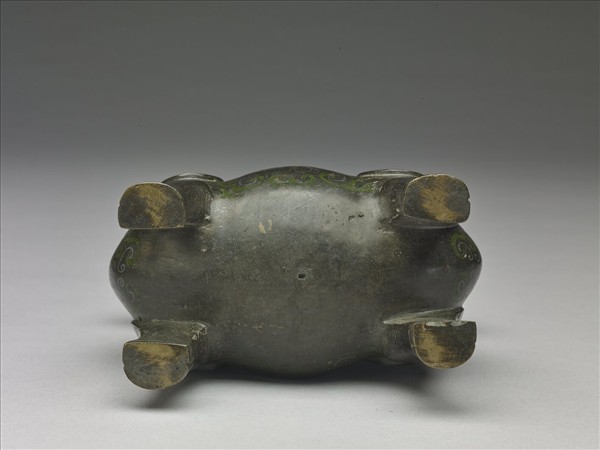 銅錯金銀雙羊尊