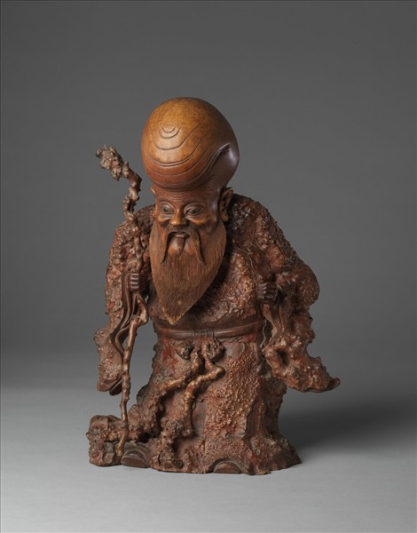 樺木根雕壽星