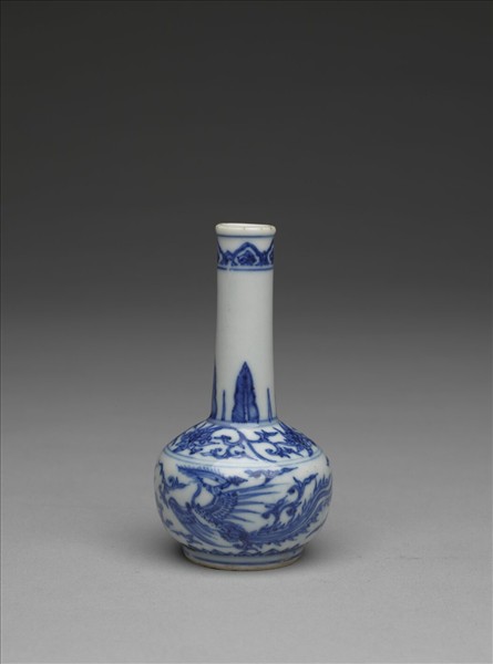 青花鳳紋錐把瓶