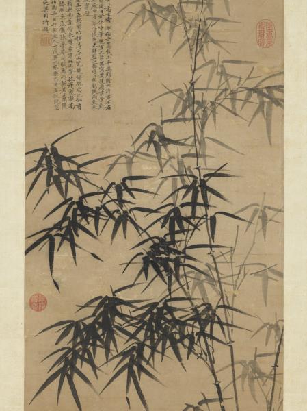 明王紱畫竹　軸