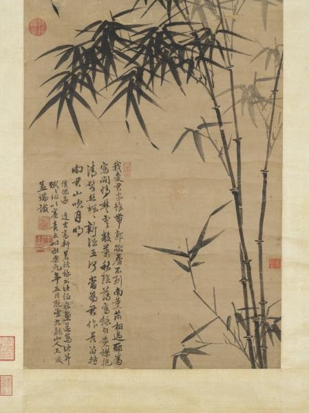 明王紱畫竹　軸