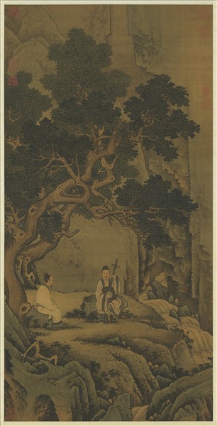 明周臣清泉聽阮圖　軸