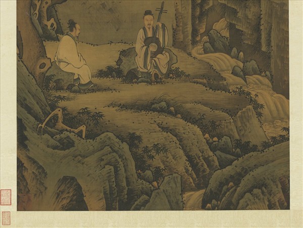 明周臣清泉聽阮圖　軸