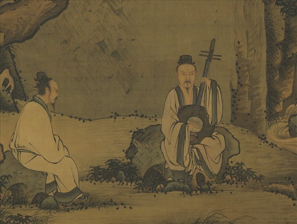 明周臣清泉聽阮圖　軸