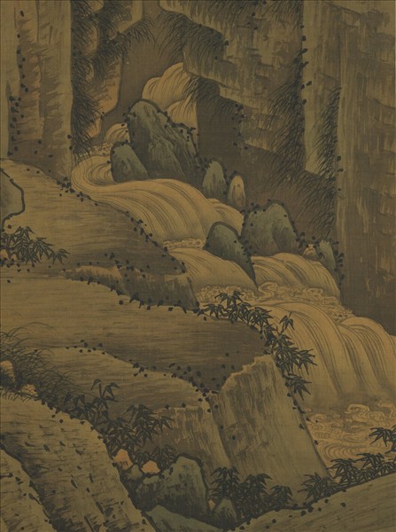 明周臣清泉聽阮圖　軸