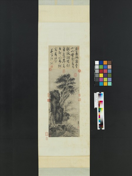 明周臣畫竹柏　軸