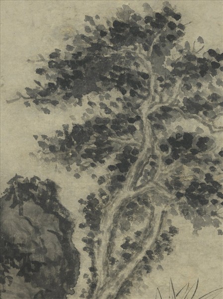 明周臣畫竹柏　軸