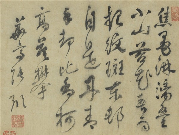 明周臣畫竹柏　軸